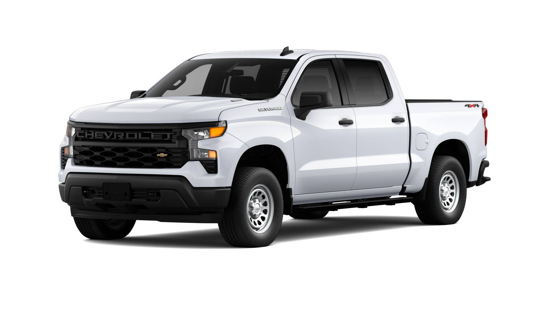 2026 Chevrolet Silverado 1500 WT in Summit White — front three-quarter view