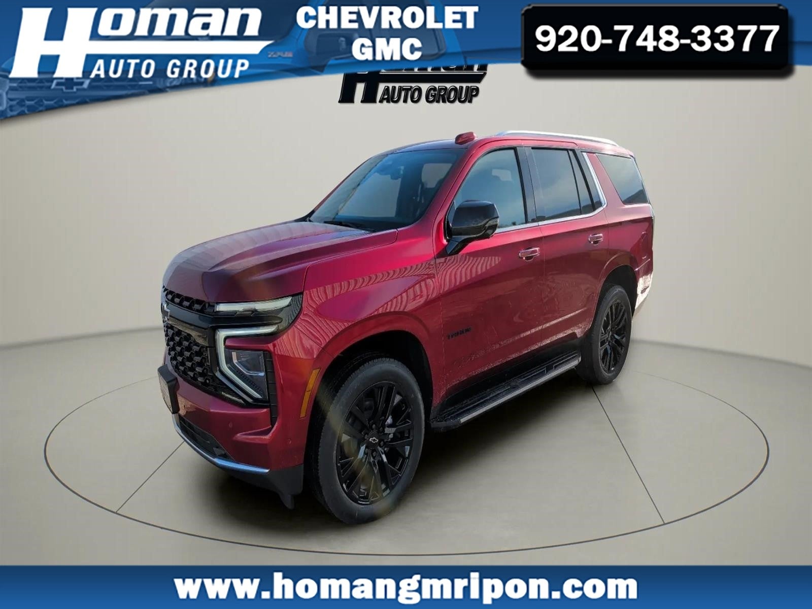 2026 Chevrolet Tahoe Premier in Radiant Red Tintcoat — front three-quarter view