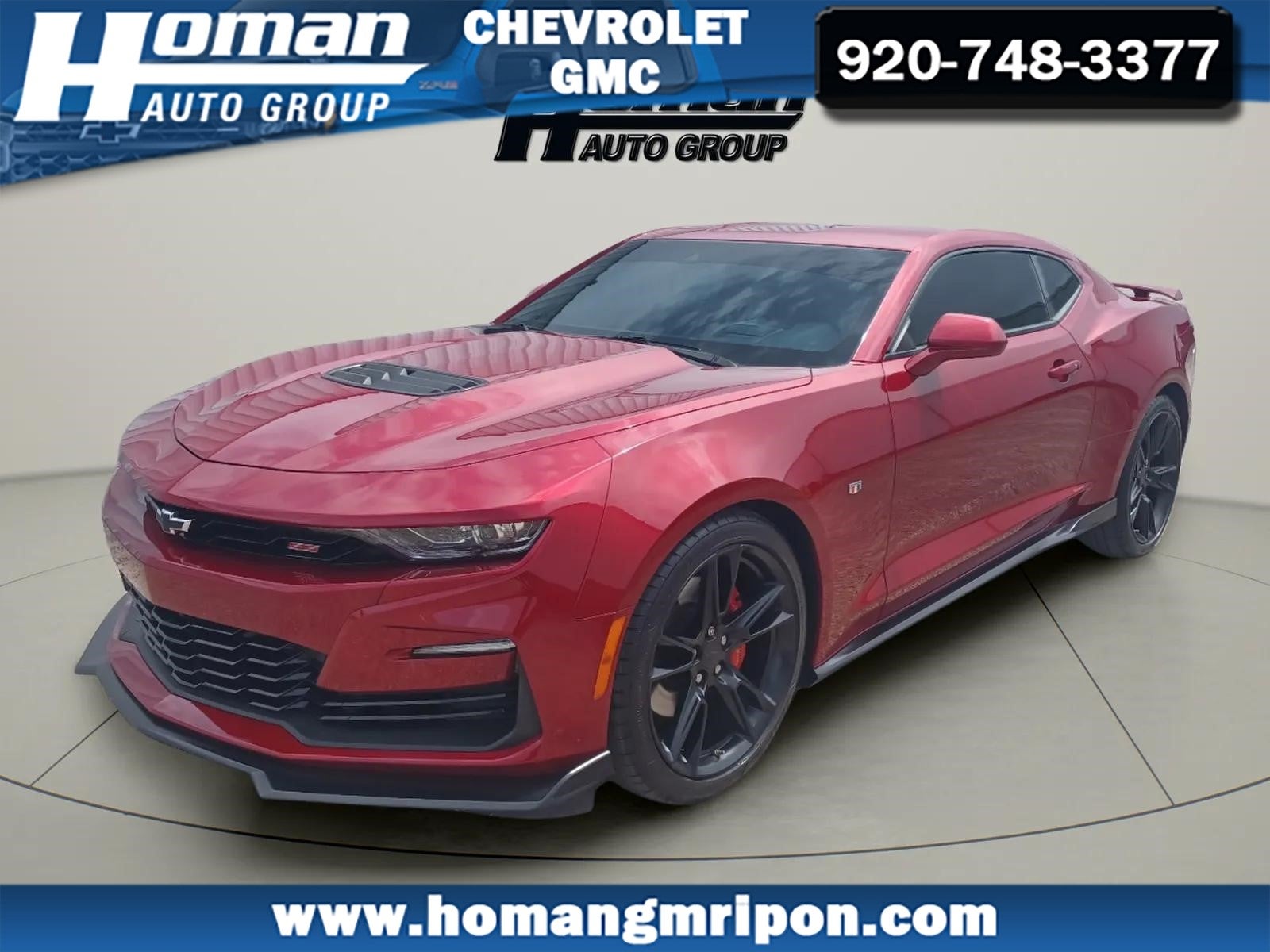 2021 Chevrolet Camaro 2SS in Wild Cherry Tintcoat — front three-quarter view