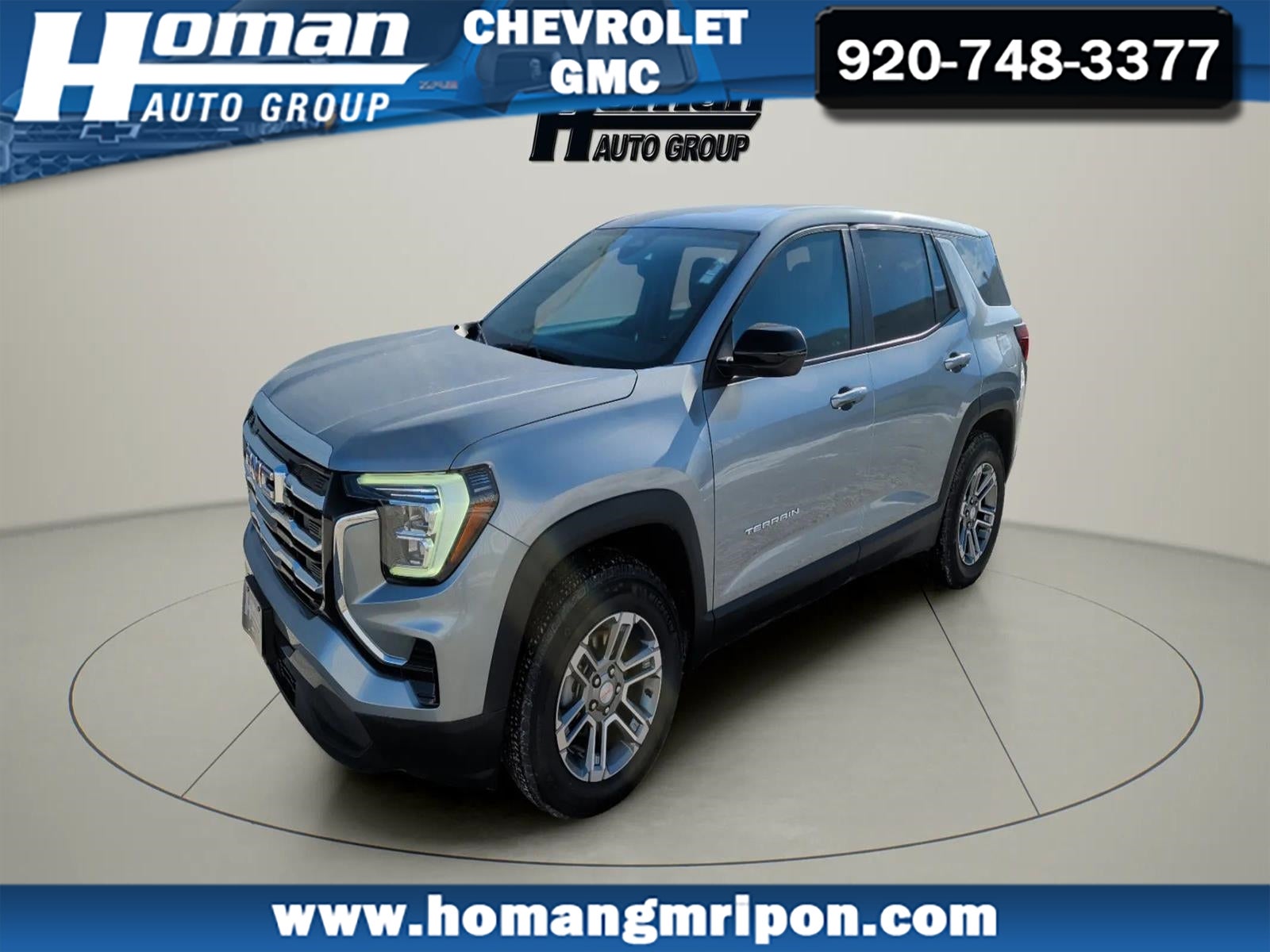 2025 GMC Terrain Elevation in Sterling Metallic — front three-quarter view
