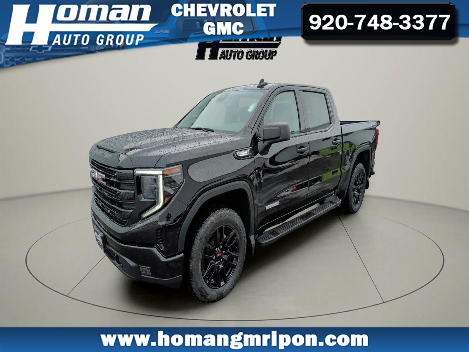 2026 GMC Sierra 1500 Elevation in Onyx Black — front three-quarter view